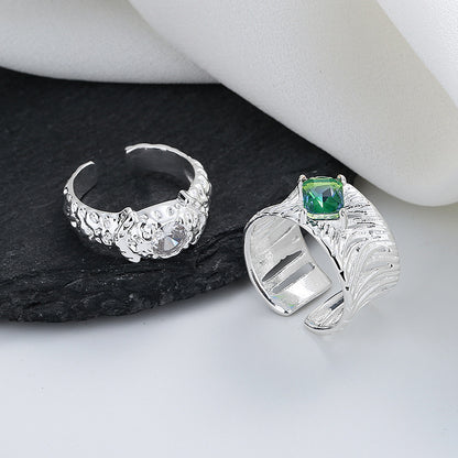 Green Gradual Irregular Opening Ring