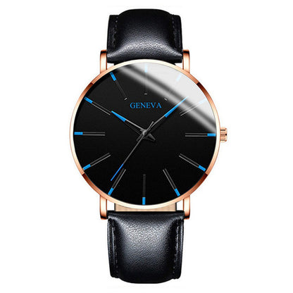 fashion blue needle men's watch men's watch quartz watch mesh belt spot one piece