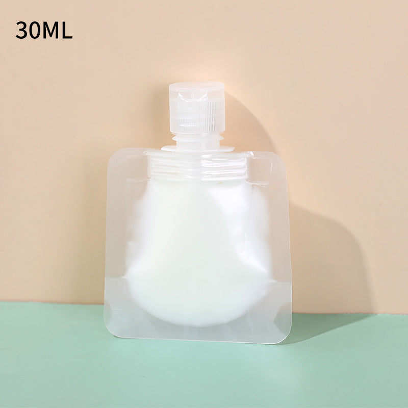 Transparent travel portable sub-packaging bag lotion cosmetic storage bag soy milk beverage suction nozzle bag large-diameter sealed bag
