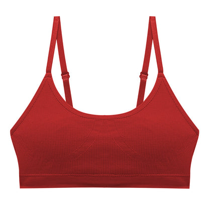 No steel ring big chest small vest shoulder strap adjustable thin section large size seamless sleep underwear underwear ladies suit