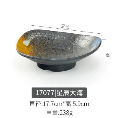 Melamine plate Japanese-style plastic barbecue plate imitation porcelain round flat plate barbecue plate restaurant hot pot tableware dish