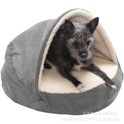 Pet Dog Bed Round Hugging Bird's Nest Snuggle Nest Blanket Pet Bed Warmth Removable pillowcase for dogs and cats