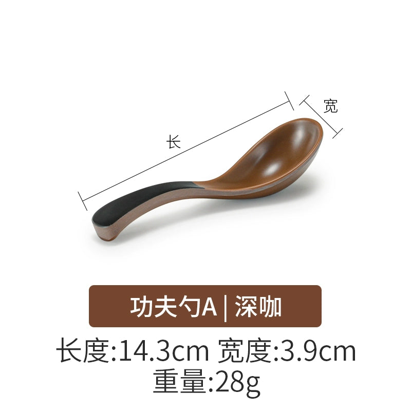 Retro Noodle Shop Imitation Porcelain Two-color Plastic Frosted Bamboo Hat Bowl