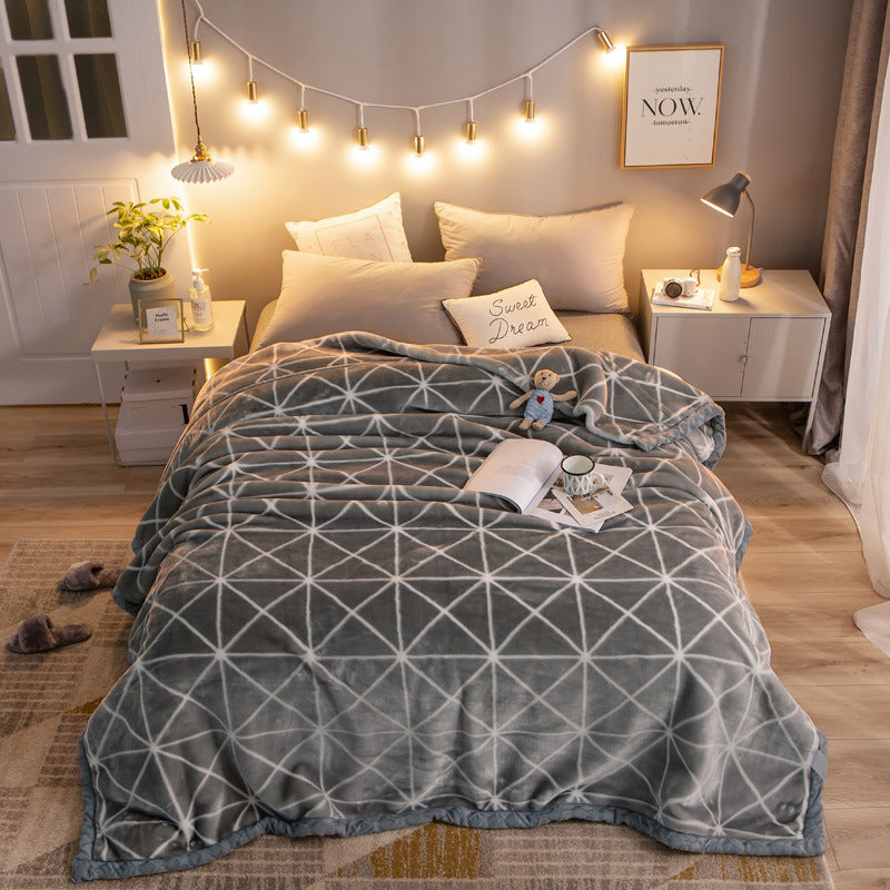 Thickened Raschel Blanket Winter Warm Blanket Flannel Cover Blanket Bed Sheet Double Layer Antistatic Cloud Blanket