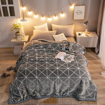 Thickened Raschel Blanket Winter Warm Blanket Flannel Cover Blanket Bed Sheet Double Layer Antistatic Cloud Blanket