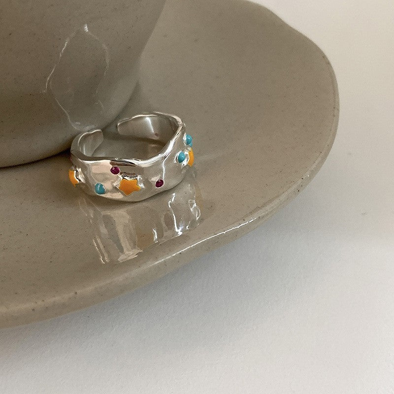 new plain ring women's niche ins high-end sense opening adjustable ring