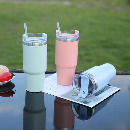 New hand-held car car mug Ice Fighter Cup mini thermos mug female high value cute stainless steel thermos water cup