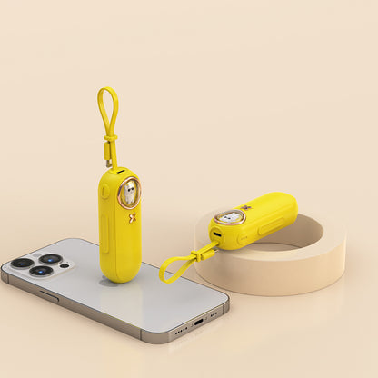 The new cute pet cartoon capsule power bank is small and portable, with its own cable and 5000 mAh power bank