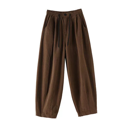 Japanese cotton overalls women's spring and autumn 2023 new high waist slimming loose carrot pants casual harem daddy pants