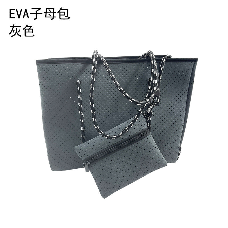 Self-supporting punching diving material beach bag mother bag manufacturer large capacity ladies beach bag