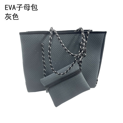 Self-supporting punching diving material beach bag mother bag manufacturer large capacity ladies beach bag