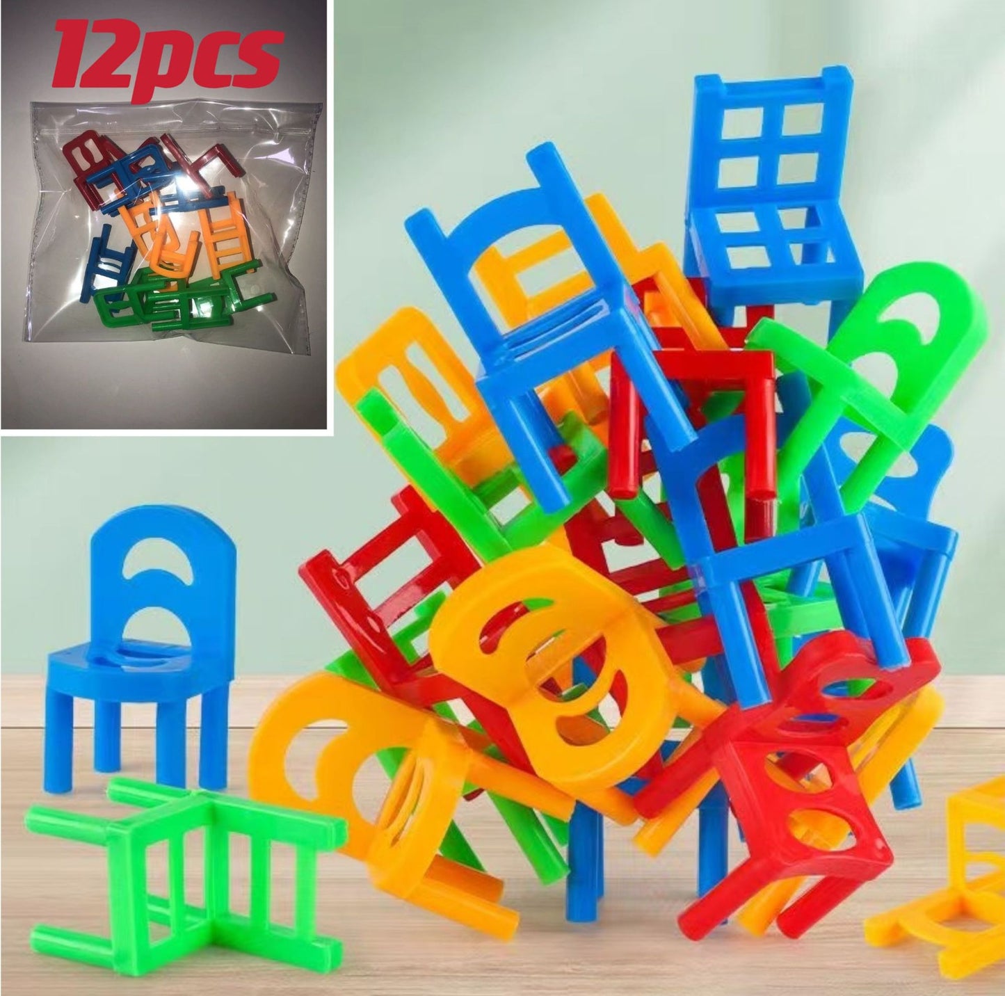 Kindergarten early education stacking chair building blocks multi-person desktop educational toys parent-child interaction balance training