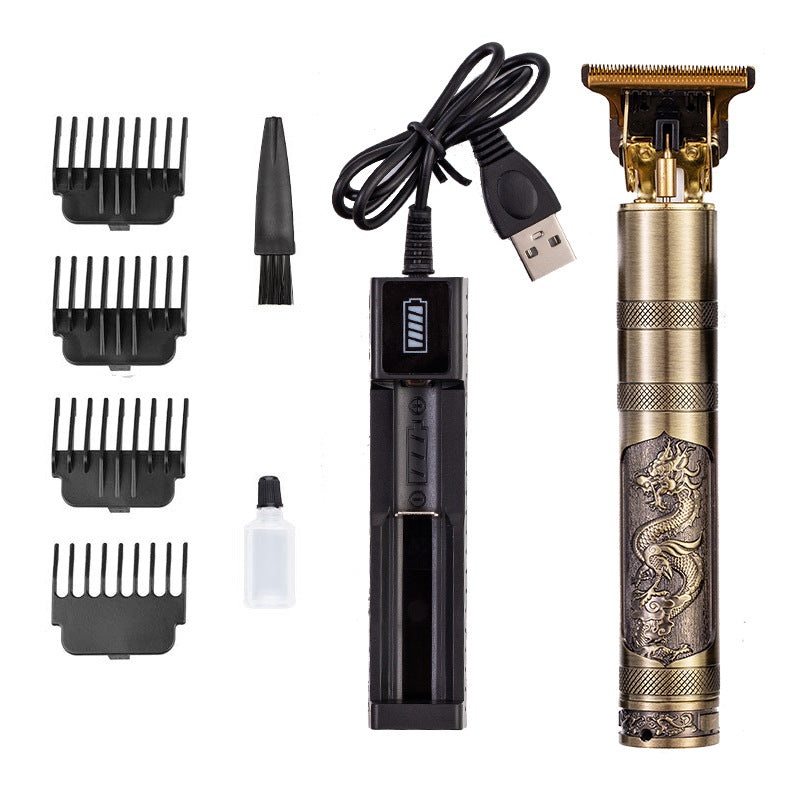Hair clipper electric household shaved head electric clipper retro oil head charging engraving electric hair clipper cross border haircut clipper