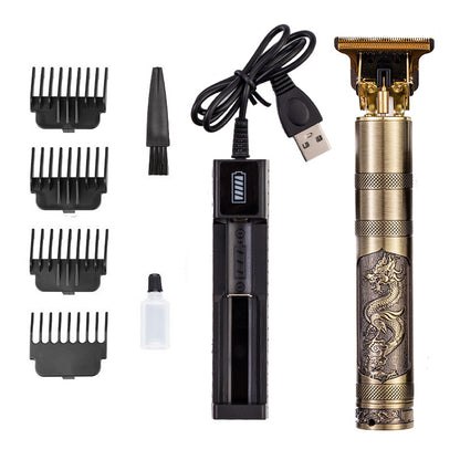Hair clipper electric household shaved head electric clipper retro oil head charging engraving electric hair clipper cross border haircut clipper