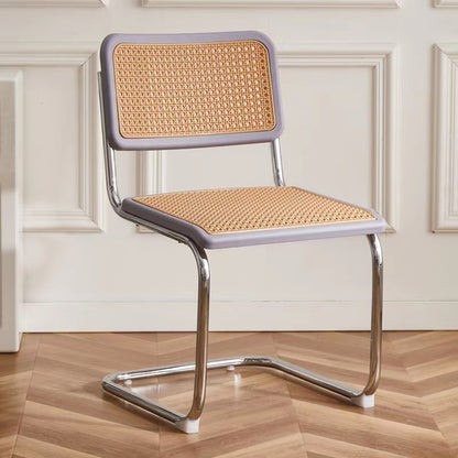 A piece of rattan chair ins wind leather medieval chair retro home rattan dining chair Nordic balcony backrest chair