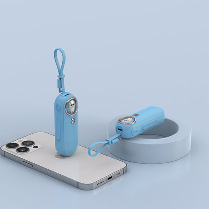 The new cute pet cartoon capsule power bank is small and portable, with its own cable and 5000 mAh power bank