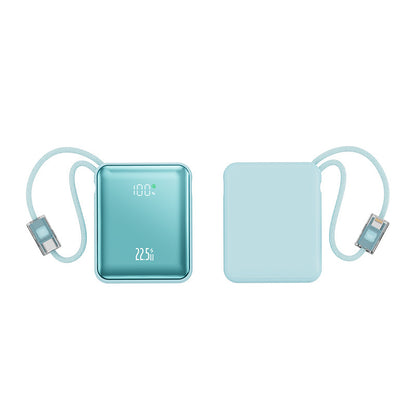 New 22.5w super fast charging power bank mini self-wired portable mobile power bank digital display gifts wholesale