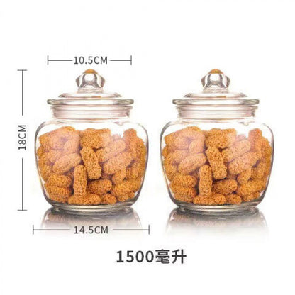 Pickle jar transparent glass jar household pickled sealed jar glass bottle with lid small pickle jar storage jar