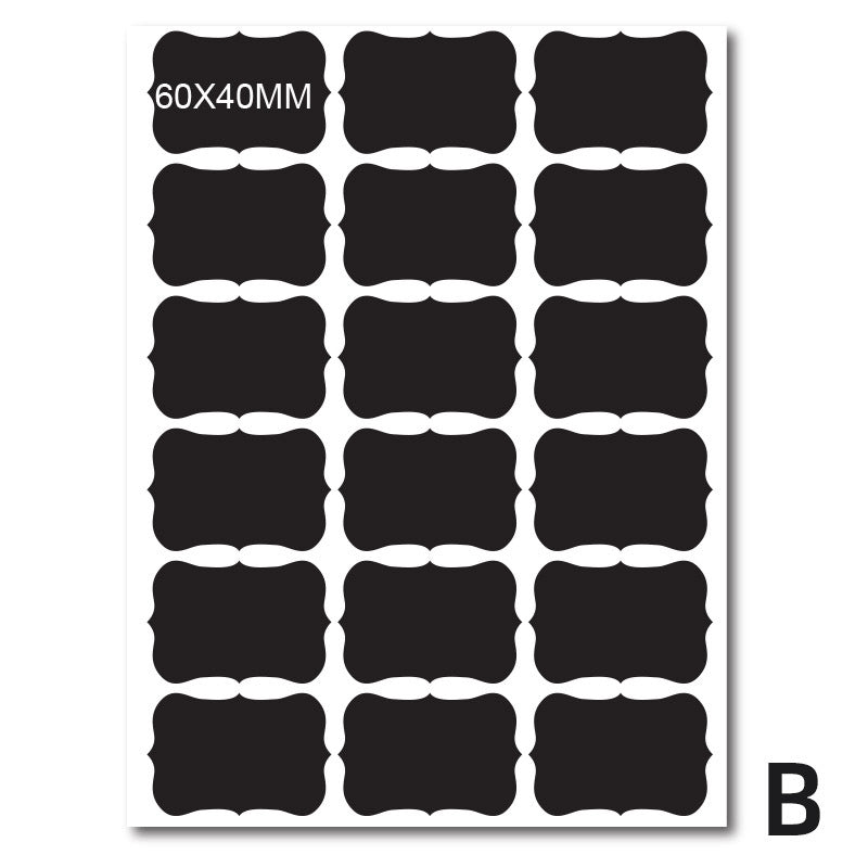 Black self-adhesive labels can be repeatedly erased and written on matte blackboard stickers 4cm round 4x6 square special-shaped stickers