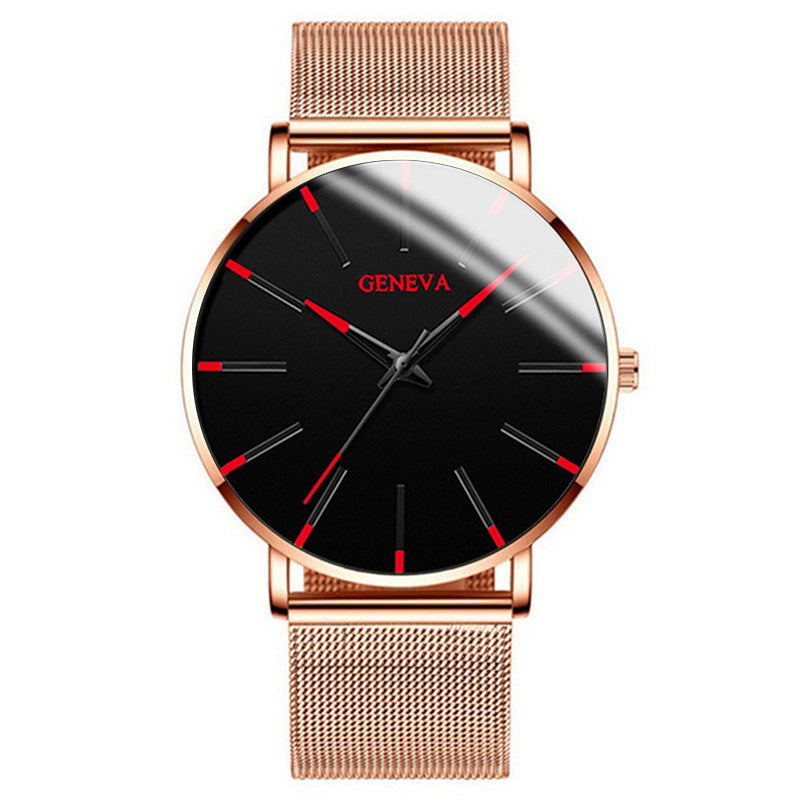 fashion blue needle men's watch men's watch quartz watch mesh belt spot one piece