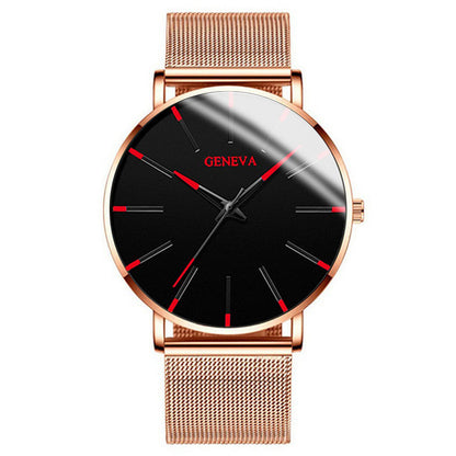 fashion blue needle men's watch men's watch quartz watch mesh belt spot one piece