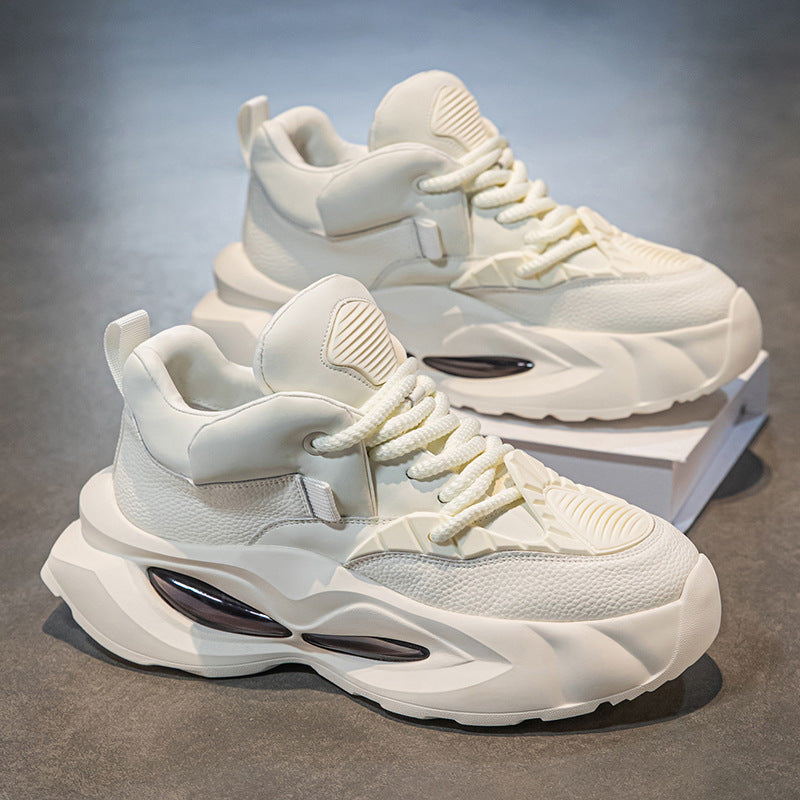Men's shoes spring new outdoor wear-resistant thick-soled heightened sports trendy shoes high-end and versatile student dad shoes