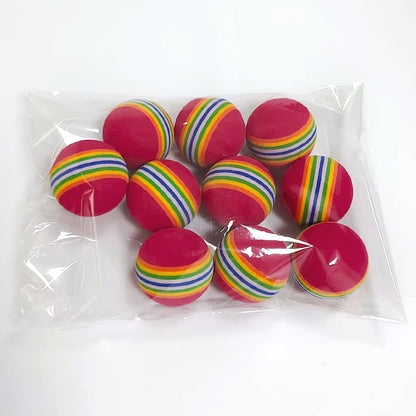 Rainbow Toy Ball Cat Solid Bouncy Ball Pet Supplies Kitten Puppy Ball Toy Teasing Cat Ball EVA Floating