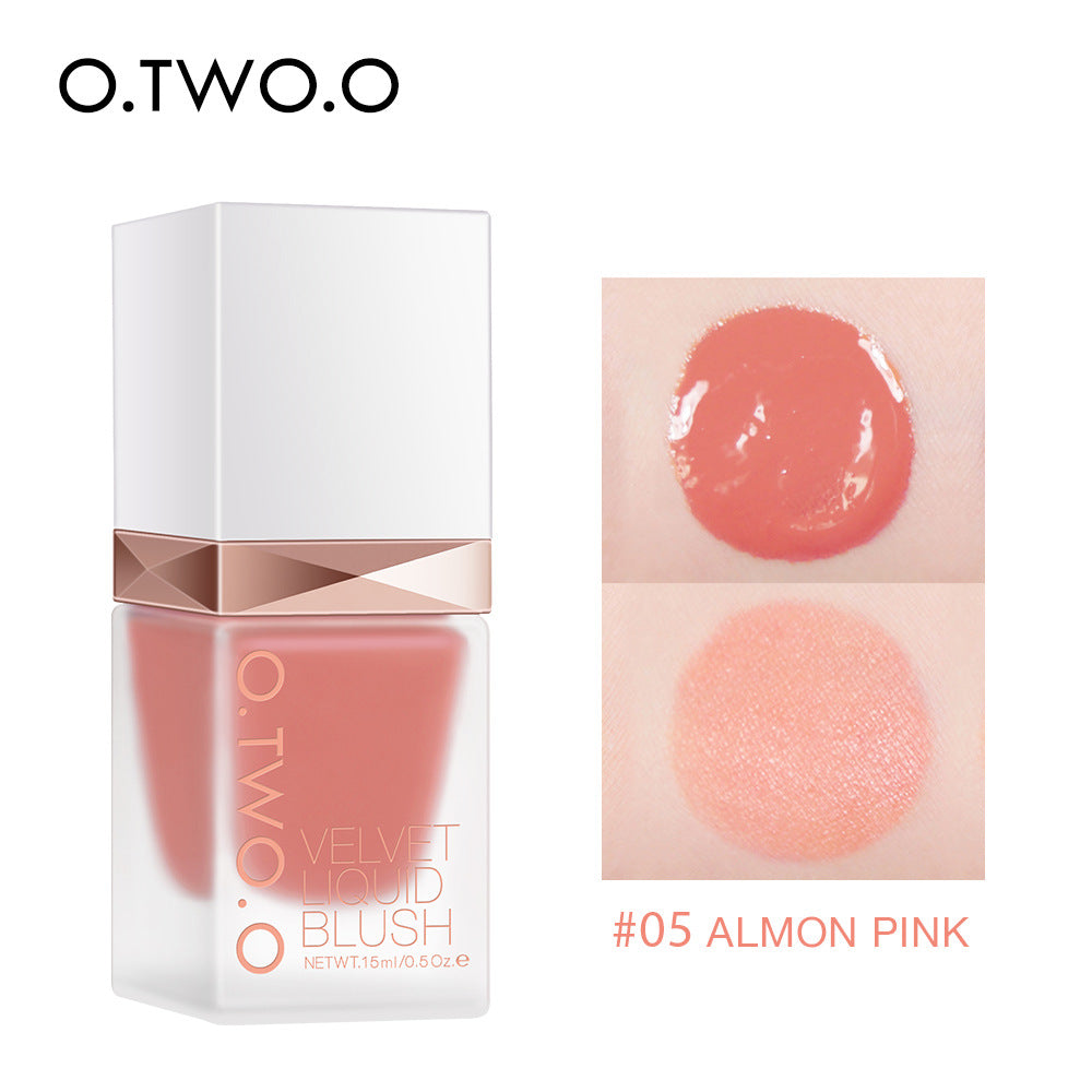 O.TWO.O natural dazzling color liquid blush long-lasting matte silky delicate rouge beauty makeup SC023