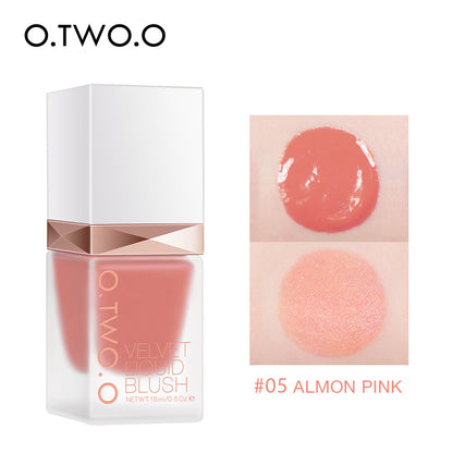 O.TWO.O natural dazzling color liquid blush long-lasting matte silky delicate rouge beauty makeup SC023