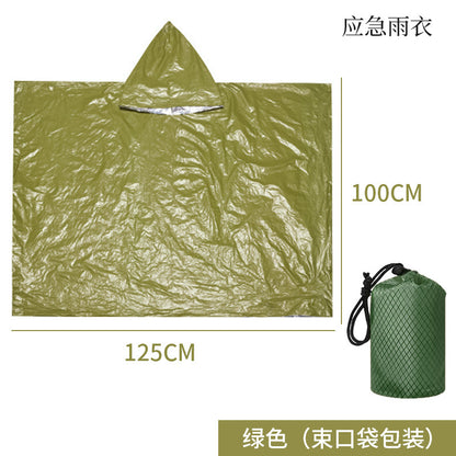 Support cross-border consignment of labeled outdoor emergency sleeping bags, portable survival raincoats, hiking, camping, and thermal insulation raincoats