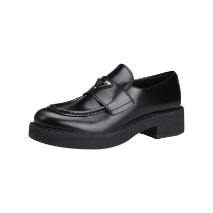 new all-match flat bottom British style leather thick bottom P home shoes small fragrance style loafers women's shoes small leather shoes women