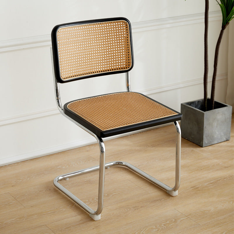A piece of rattan chair ins wind leather medieval chair retro home rattan dining chair Nordic balcony backrest chair