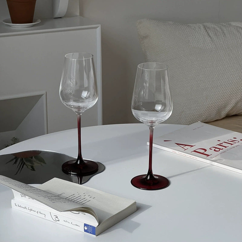 Rose Life Classic Black Red Cup Stem Goblet Red Wine Glass Slender Light Surplus Sound Pleasant