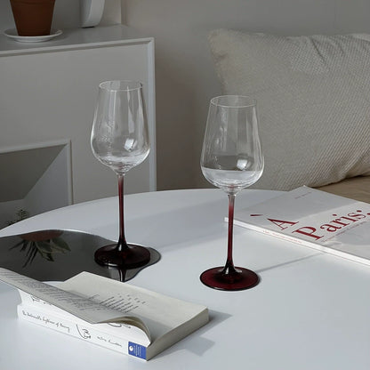 Rose Life Classic Black Red Cup Stem Goblet Red Wine Glass Slender Light Surplus Sound Pleasant