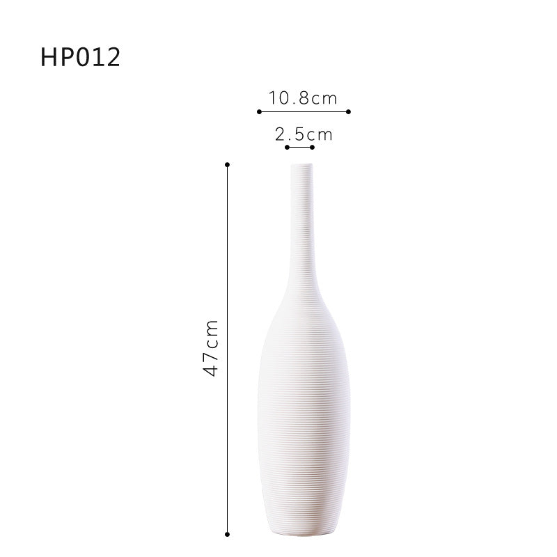 Nordic minimalist home living room flower arrangement decoration ins wabi sabi wind homestay decoration plain embryo striped vase