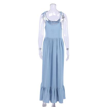 summer French style pajamas fashion nightgown two-piece set double-layer gauze suspenders nightdress ruffled ladies home clothes