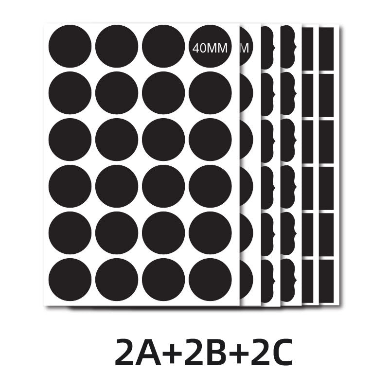 Black self-adhesive labels can be repeatedly erased and written on matte blackboard stickers 4cm round 4x6 square special-shaped stickers