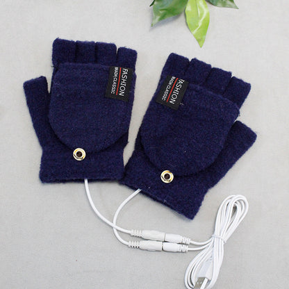 USB touch screen warm gloves, heating gloves, electric heating gloves, warm gloves, winter warm clamshell gloves