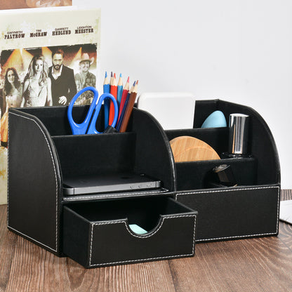 Desktop Office Storage Box Organizer Business Card Box Home With Drawer Organizer Box Creative Leather Pen Holder Manufacturer