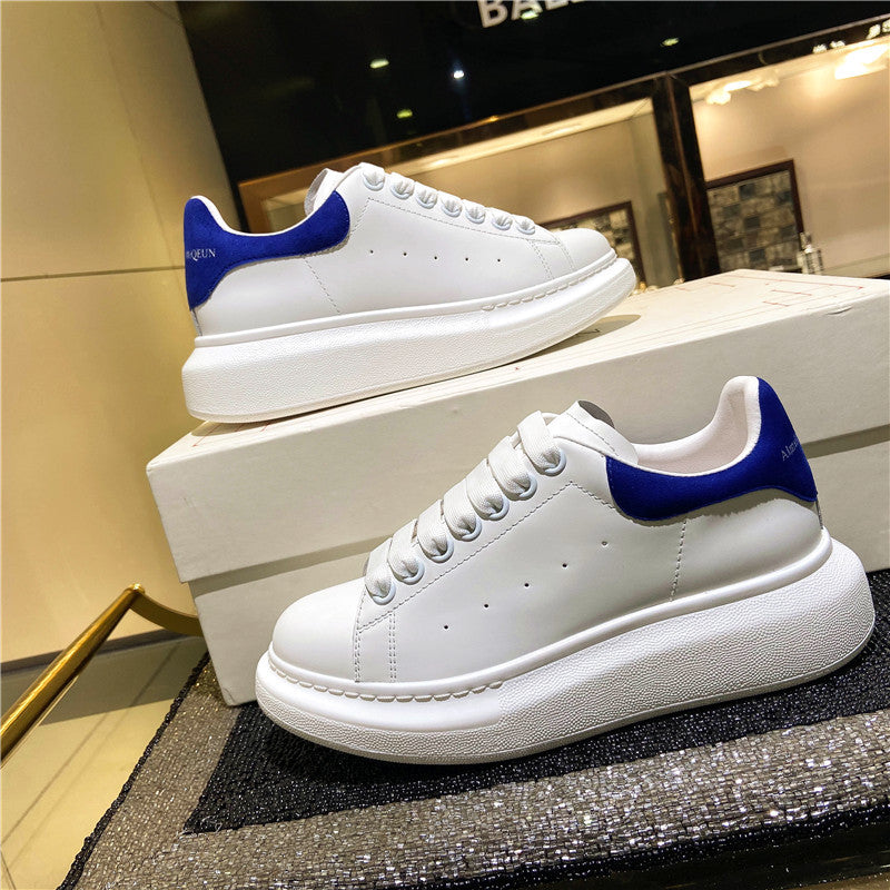 new muffin all-match thick-soled sports McQueen small white shoes women's leather casual shoes women's single shoes large size women's shoes
