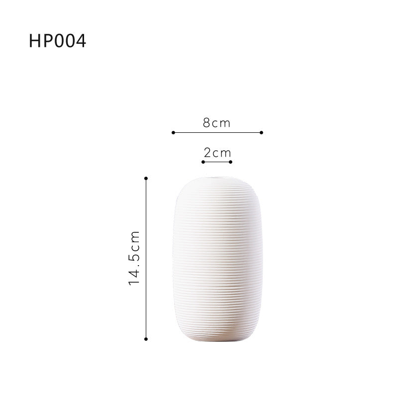 Nordic minimalist home living room flower arrangement decoration ins wabi sabi wind homestay decoration plain embryo striped vase