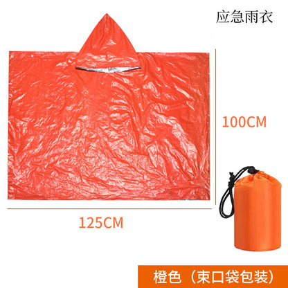 Support cross-border consignment of labeled outdoor emergency sleeping bags, portable survival raincoats, hiking, camping, and thermal insulation raincoats
