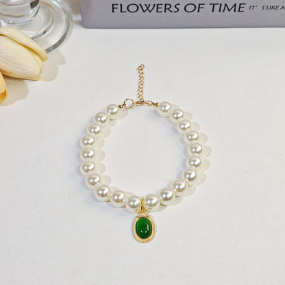 Pet cat devon kitten dog pearl necklace collar small fragrance breeze gemstone bow puppet accessories cross-border