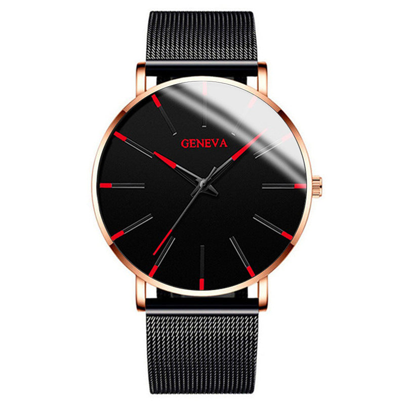 fashion blue needle men's watch men's watch quartz watch mesh belt spot one piece