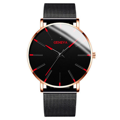 fashion blue needle men's watch men's watch quartz watch mesh belt spot one piece