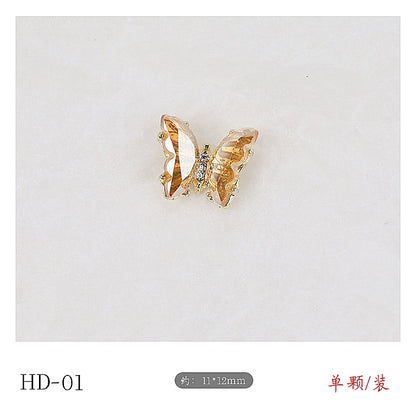 Twilight Rogge Manicure New Super Flash Butterfly Zircon Color Preservation Electroplating Non-fading Jewelry Nail Decoration Sticker