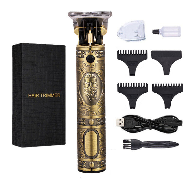 Hair clipper electric household shaved head electric clipper retro oil head charging engraving electric hair clipper cross border haircut clipper