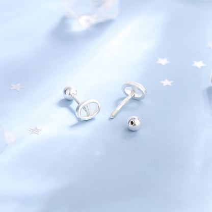 Under the ginkgo tree S999 pure silver pig nose earrings high-end earrings 2023 simple niche design earrings