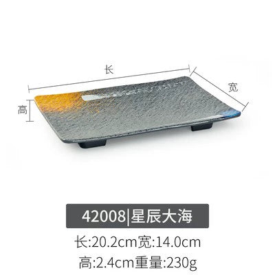 Melamine plate Japanese-style plastic barbecue plate imitation porcelain round flat plate barbecue plate restaurant hot pot tableware dish