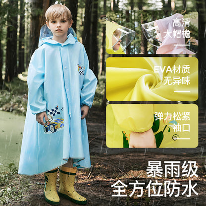 Mumeng children's raincoat boy's whole body rainstorm bag seat cycling poncho breathable and wear-resistant school walking raincoat